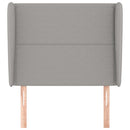 sengegavl med kanter 103x23x118/128 cm stof lysegrå