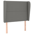 sengegavl med kanter 103x23x118/128 cm stof mørkegrå