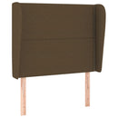 sengegavl med kanter 103x23x118/128 cm stof mørkebrun