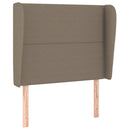 sengegavl med kanter 103x23x118/128 cm stof gråbrun