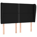 sengegavl med kanter 147x23x118/128 cm stof sort