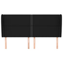 sengegavl med kanter 163x23x118/128 cm stof sort