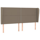sengegavl med kanter 203x23x118/128 cm stof gråbrun