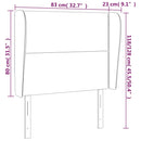 sengegavl med kanter 83x23x118/128 cm fløjl mørkegrå