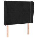sengegavl med kanter 83x23x118/128 cm fløjl sort
