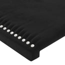 sengegavl med kanter 93x23x118/128 cm fløjl sort