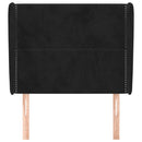 sengegavl med kanter 103x23x118/128 cm fløjl sort