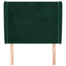sengegavl med kanter 103x23x118/128 cm fløjl mørkegrøn