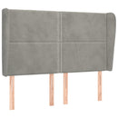 sengegavl med kanter 147x23x118/128 cm fløjl lysegrå