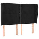 sengegavl med kanter 147x23x118/128 cm fløjl sort