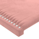 sengegavl med kanter 163x23x118/128 cm fløjl lyserød