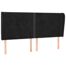 sengegavl med kanter 183x23x118/128 cm fløjl sort