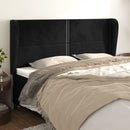 sengegavl med kanter 203x23x118/128 cm fløjl sort