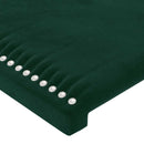 sengegavl med kanter 203x23x118/128 cm fløjl mørkegrøn