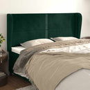 sengegavl med kanter 203x23x118/128 cm fløjl mørkegrøn