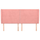 sengegavl med kanter 203x23x118/128 cm fløjl lyserød