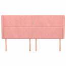 sengegavl med kanter 203x23x118/128 cm fløjl lyserød
