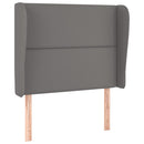 sengegavl med kanter 93x23x118/128 cm kunstlæder grå
