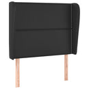 sengegavl med kanter 103x23x118/128 cm kunstlæder sort