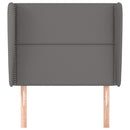 sengegavl med kanter 103x23x118/128 cm kunstlæder grå