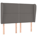 sengegavl med kanter 147x23x118/128 cm kunstlæder grå