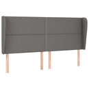 sengegavl med kanter 203x23x118/128 cm kunstlæder grå