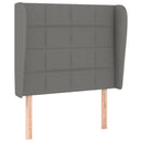 sengegavl med kanter 83x23x118/128 cm stof mørkegrå