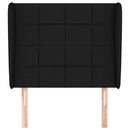 sengegavl med kanter 83x23x118/128 cm stof sort