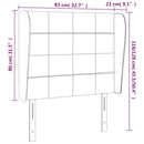 sengegavl med kanter 83x23x118/128 cm stof sort