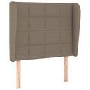 sengegavl med kanter 83x23x118/128 cm stof gråbrun