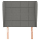 sengegavl med kanter 93x23x118/128 cm stof mørkegrå