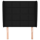 sengegavl med kanter 93x23x118/128 cm stof sort