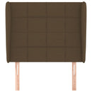 sengegavl med kanter 93x23x118/128 cm stof mørkebrun