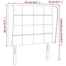 sengegavl med kanter 93x23x118/128 cm stof blå