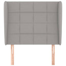 sengegavl med kanter 103x23x118/128 cm stof lysegrå