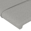 sengegavl med kanter 103x23x118/128 cm stof lysegrå