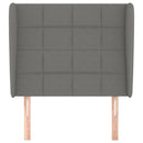 sengegavl med kanter 103x23x118/128 cm stof mørkegrå