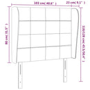 sengegavl med kanter 103x23x118/128 cm stof sort