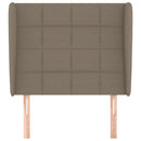 sengegavl med kanter 103x23x118/128 cm stof gråbrun