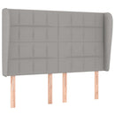 sengegavl med kanter 147x23x118/128 cm stof lysegrå