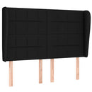 sengegavl med kanter 147x23x118/128 cm stof sort