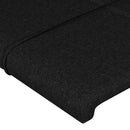 sengegavl med kanter 147x23x118/128 cm stof sort