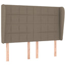 sengegavl med kanter 147x23x118/128 cm stof gråbrun
