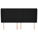 sengegavl med kanter 163x23x118/128 cm stof sort