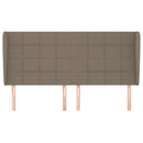 sengegavl med kanter 163x23x118/128 cm stof gråbrun