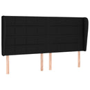 sengegavl med kanter 183x23x118/128 cm stof sort