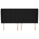 sengegavl med kanter 183x23x118/128 cm stof sort