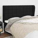 sengegavl med kanter 203x23x118/128 cm stof sort