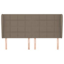 sengegavl med kanter 203x23x118/128 cm stof gråbrun