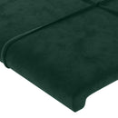 sengegavl med kanter 83x23x118/128 cm fløjl mørkegrøn
